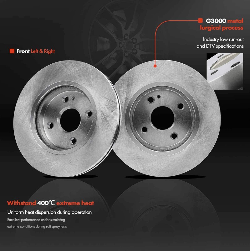 Front Left &Right Disc Brake Rotors + Brake Pads for Mazda 2 2011 2012 2013 2014 gallery