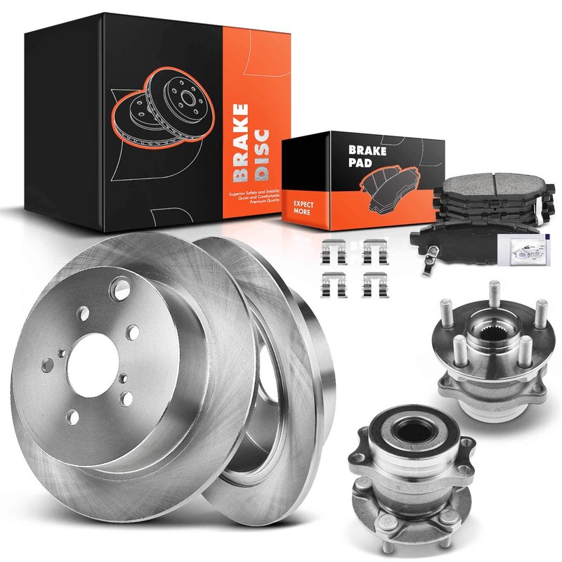 Disc Brake Rotor & Pads + Wheel Hub for Subaru Impreza 2012-2016 Forester Rear