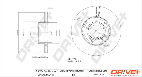 DR!VE+ DP1010.11.0442 BREMSSCHEIBE VORDERACHSE FÜR BMW