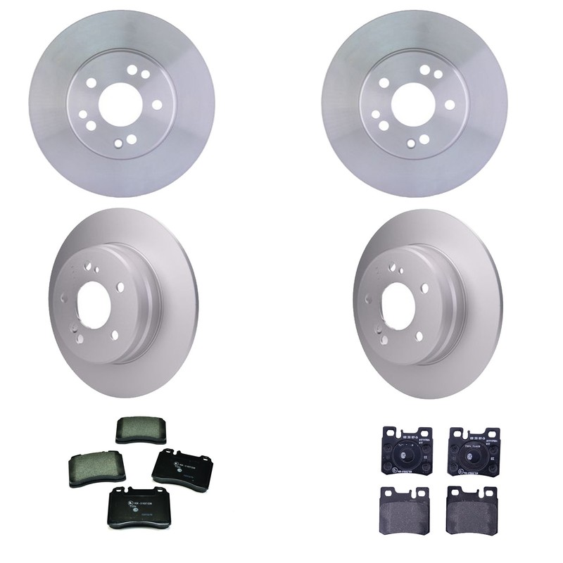 Hella Front Rear Rotors Low-Met Disc Brake Pad Kit For W124 300CE 300E E320 Base
