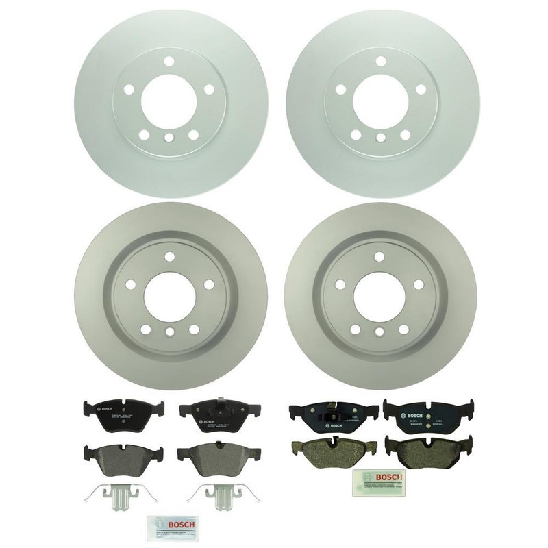 Bosch Front 300mm Rear 300mm Brake Kit Disc Rotors Semi-Met Pad For BMW E90 325i