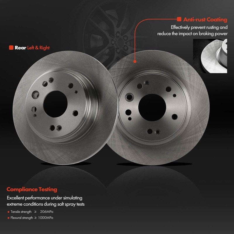 2x Rear Driver & Passenger Side Disc Brake Rotors for Acura RL 2002 2003-2004 gallery