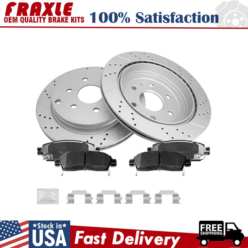 Rear Drilled Brake Rotors + Ceramic Pads Kit For Traverse Enclave Acadia Outlook