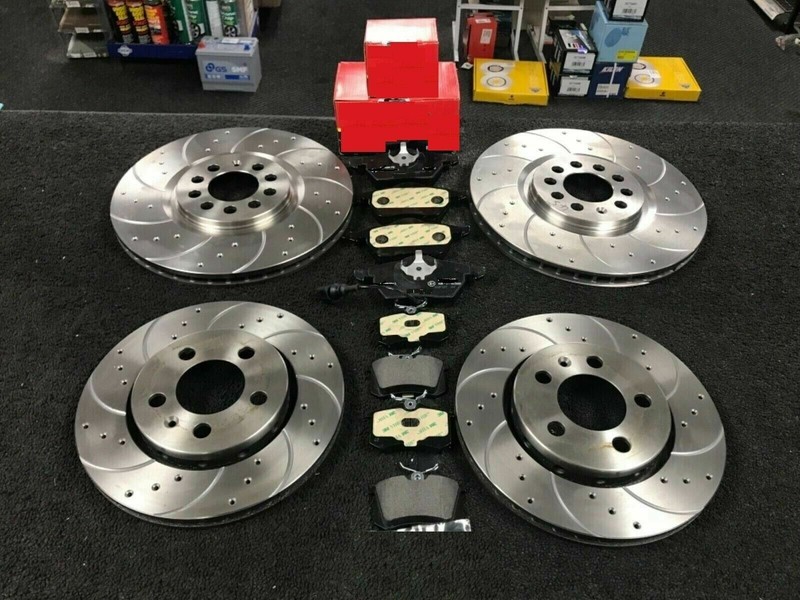 FOR SUBARU Impreza WRX Sti FRONT REAR DRILLED GROOVED DISCS PADS 5 x 114.3mm PCD