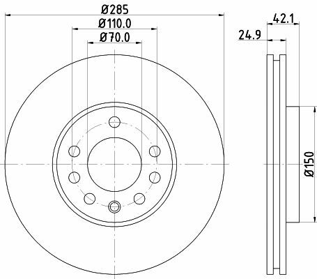 For Vauxhall - Vectra C 1.8 2.0 2.2 2002-2009 Front 285mm Brake Discs Juratek gallery