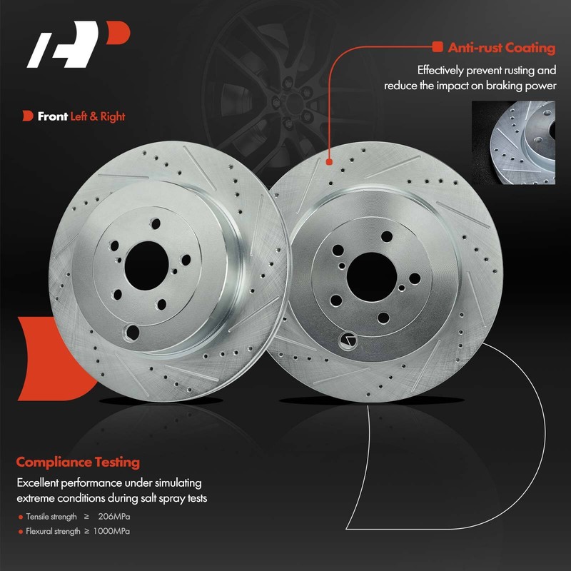 A-Premium Front Drilled Brake Rotor for Subaru BRZ 2017 2018 Toyota 86 2019 2020 gallery