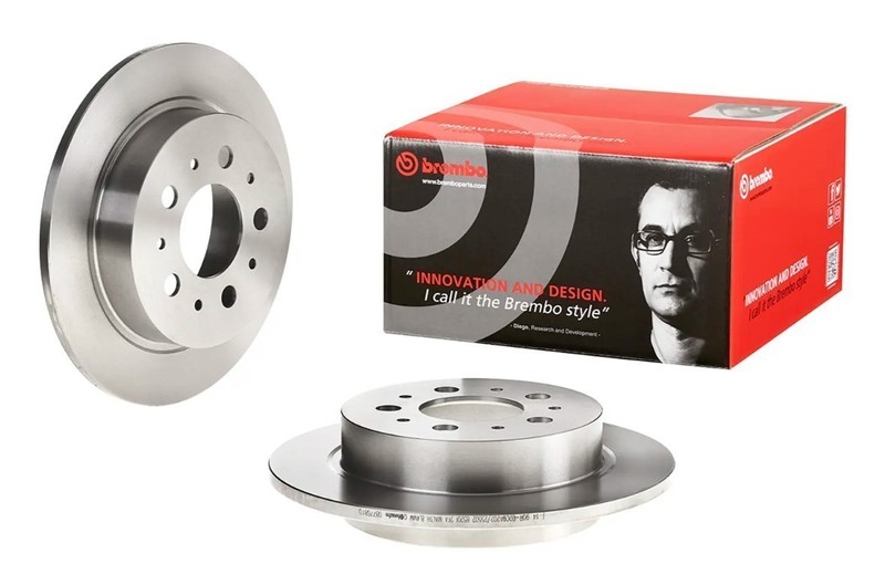 Brembo 08.7768.10 Prime OE Equivalent Solid Brake Rotors – Rear Pair