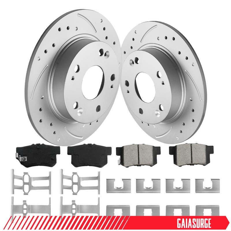 10.2in Rear Disc Brake Rotors Ceramic Brake Pads for 2006 – 2011 Honda Civic EX