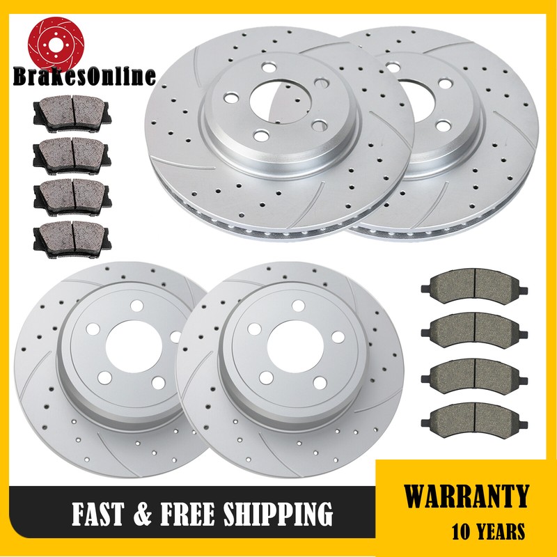 Front & Rear Brake Rotors Pads for Dodge Charger Chrysler 300 RWD Drilled Brakes