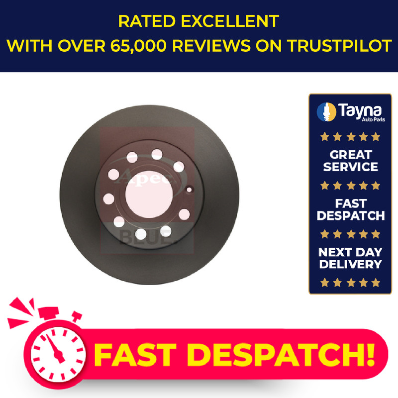 2x Brake Discs Pair Solid fits VW TOURAN 1T 2.0D Rear 03 to 10 256mm Set Quality