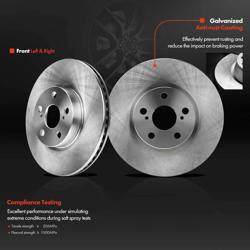 Front Disc Brake Rotor & Pads + Calipers for Toyota Corolla Matrix Pontiac Vibe gallery