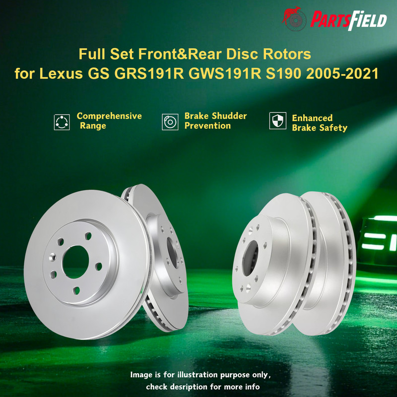 Full Set Front&Rear Disc Rotors for Lexus GS GRS191R GWS191R S190 2005-2021