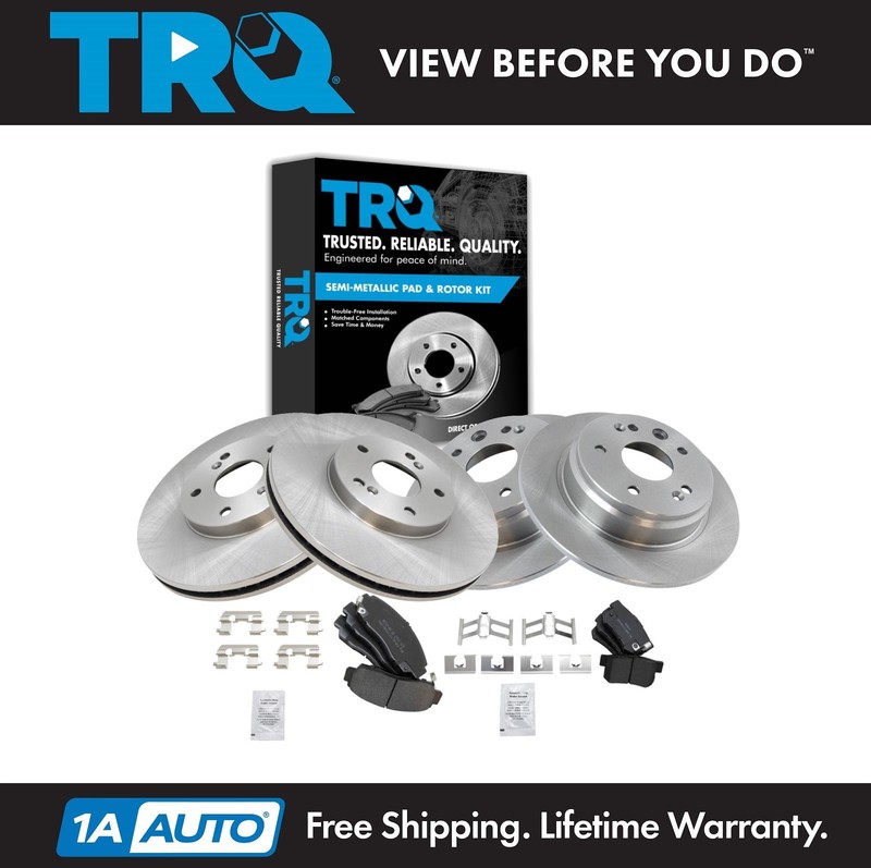 TRQ Front & Rear Semi Metallic Brake Pad & Rotor Kit for 99-03 Acura TL
