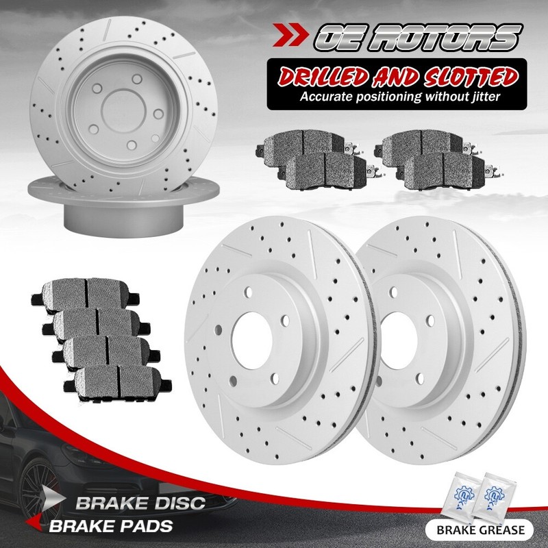 Front & Rear Brake Rotors + Brake Pads for 2013 2014 2015 – 2023 Nissan Altima