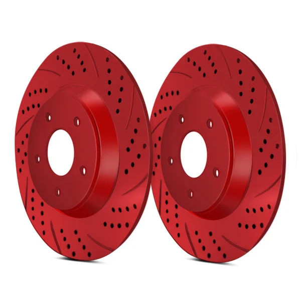 For Jeep Wrangler 19-20 Double Drilled & Slotted Rear Brake Rotors