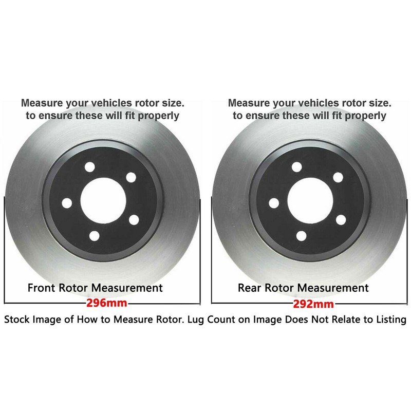 Front & Rear Disc Rotors + Ceramic Brake Pads for Nissan Rogue 2008-2013 5-Lug gallery