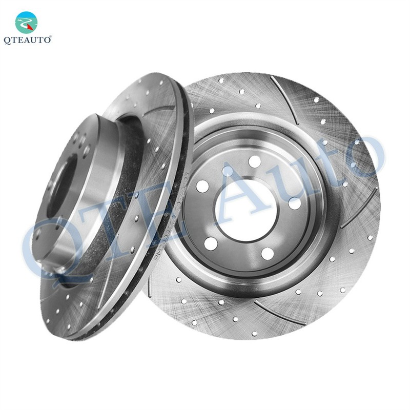 Rear 294mm Drilled Slotted Brake Disc Rotors For 2001-2006 BMW 325CI Base