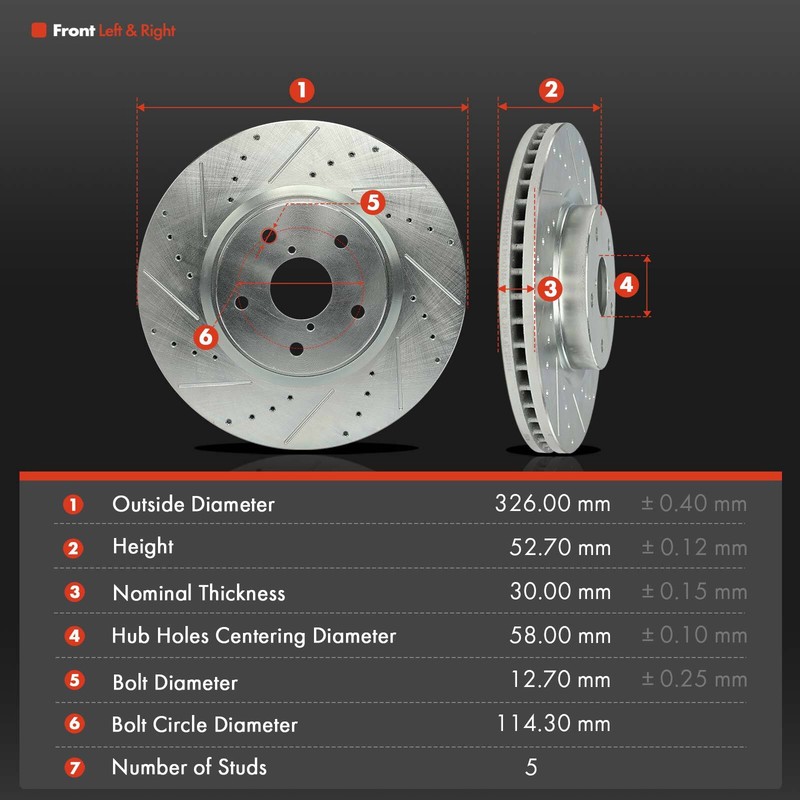 12pcs Front & Rear Drilled Rotors & Brake Pads for Subaru Impreza Subaru WRX STI gallery