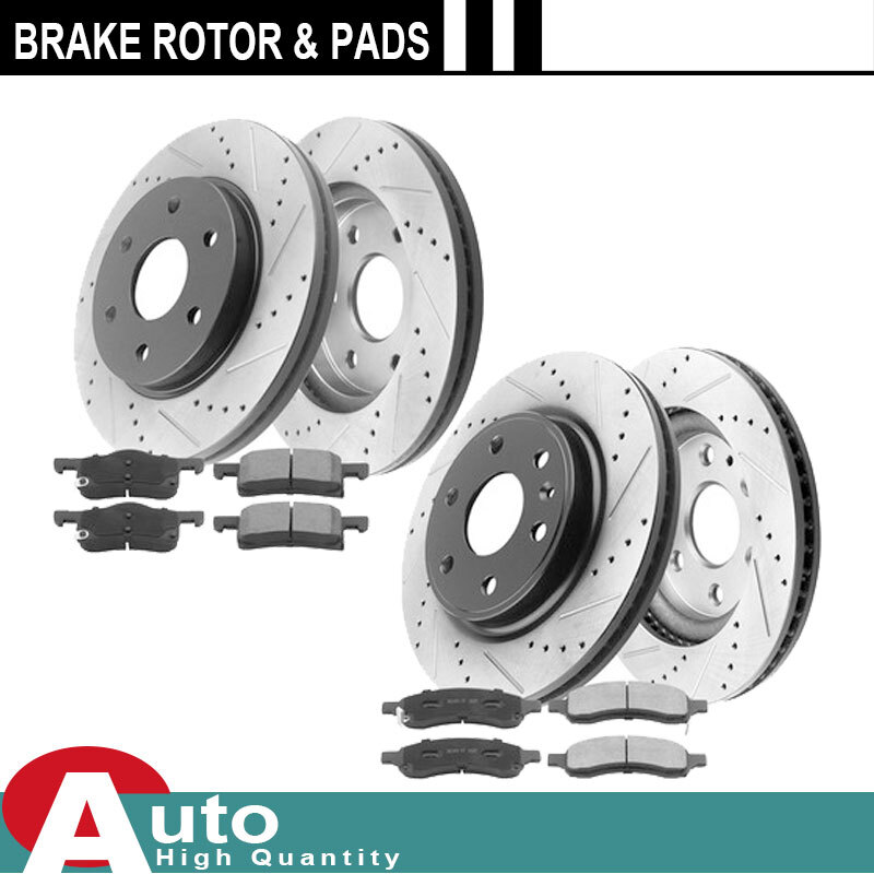 8X Front Rear Rotors And Brake Pads for Chevy Traverse 2009-2017 GMC Acadia