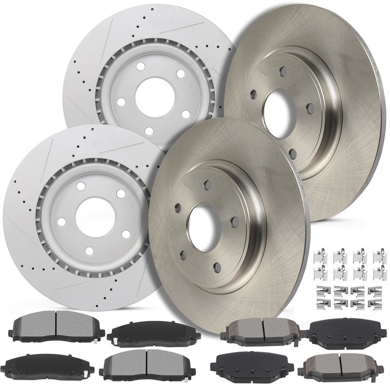 Front Rear For 2012-2016 Dodge Grand Caravan 4X Brake Rotors 8X Metallic Pads