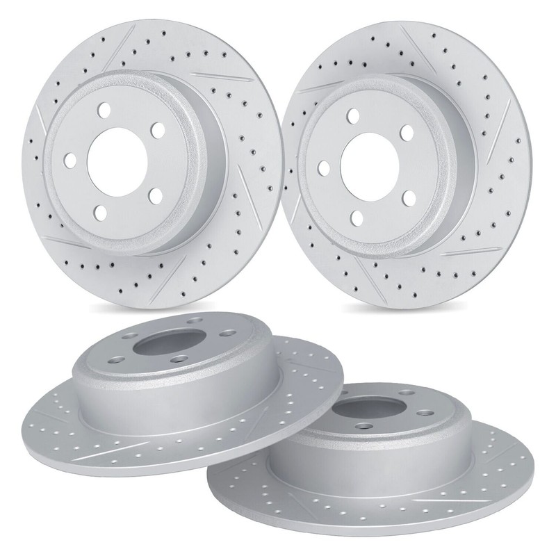 For BMW 750i 06-08 R1 Concepts Drilled & Slotted Front & Rear Brake Rotor Set gallery