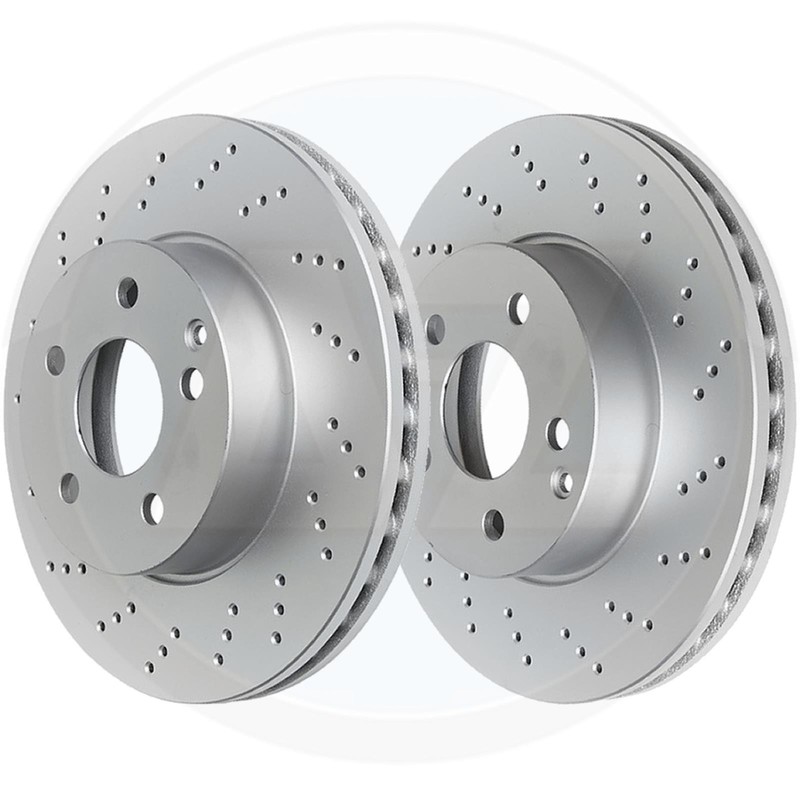 FOR SKODA ENYAQ RS 80X 60 85X 85 80X 80 60 DRILLED FRONT BRAKE DISCS PAIR 340mm gallery