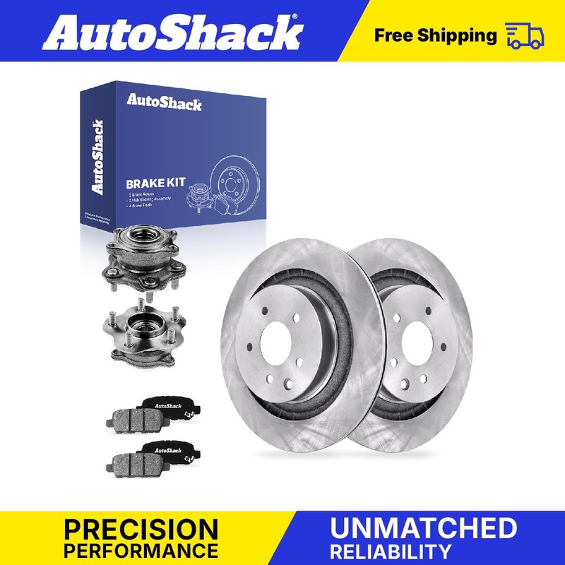 Rear Brake Rotors Ceramic Pads Hubs for INFINITI, G37 2008-2013, RWD V6 3.7L