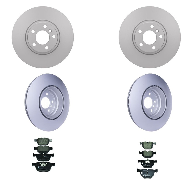 Hella Front and Rear Rotors Low-Met Disc Brake Pad Kit For BMW E70 X5 xDrive35d