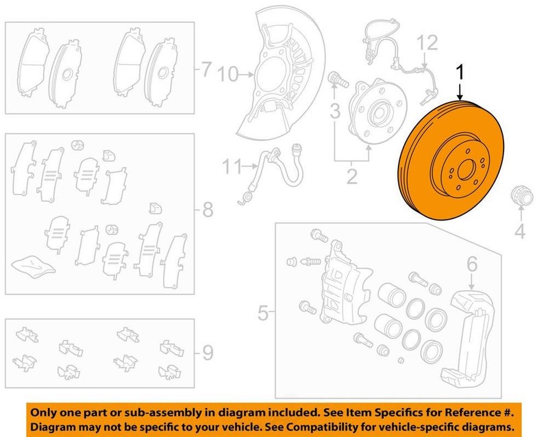 TOYOTA OEM 20-25 Highlander Front Suspension Brake Components-Rotor 435120E060