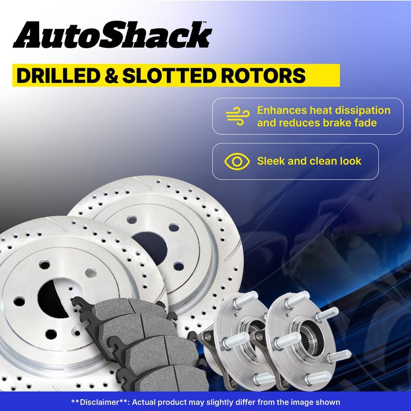 Front Drilled Slotted Brake Rotors Premium Ceramic Pad Hub for VW, Rabbit 06-09 gallery