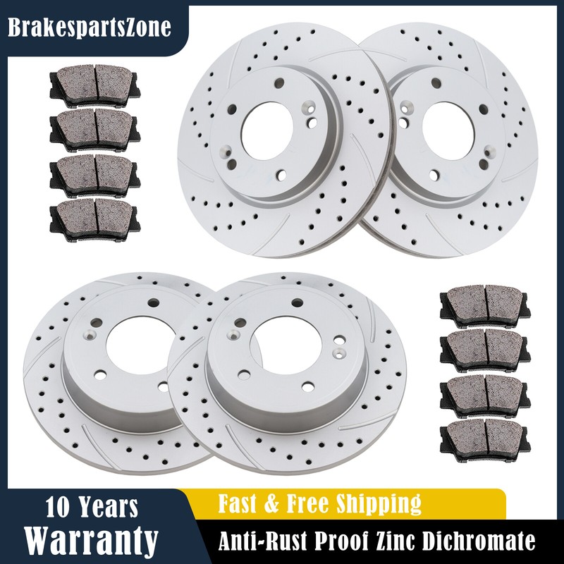 280mm Front and 262mm Rear Brake Rotors Pads fit for Hyundai Elantra Kia Forte