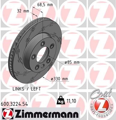 Zimmermann Front Driver Side Disc Brake Rotor for Touareg, Cayenne (600.3224.54) gallery