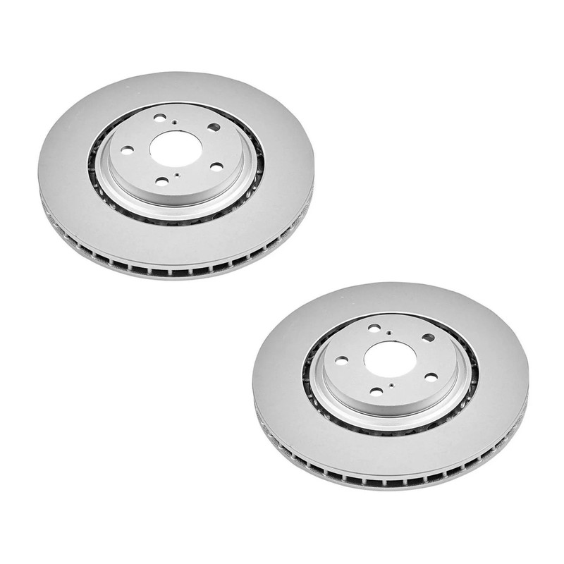 Front Set of 2 Geomet Coated Disc Brake Rotors POWERSTOP JBR1310EVC