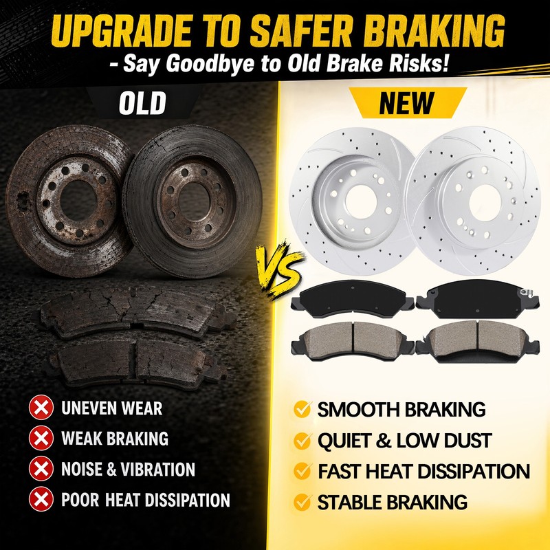Front Drilled Rotors Brake Pads for Chevy GMC Silverado Suburban Sierra 1500 gallery