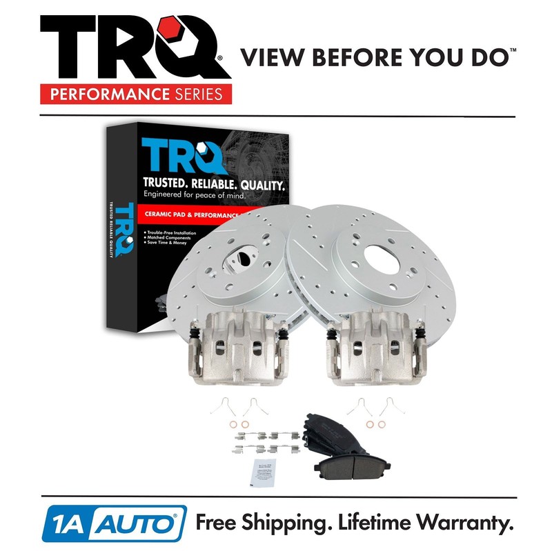 Front Ceramic Brake Pad, Performance Rotor & Caliper Kit for Nissan