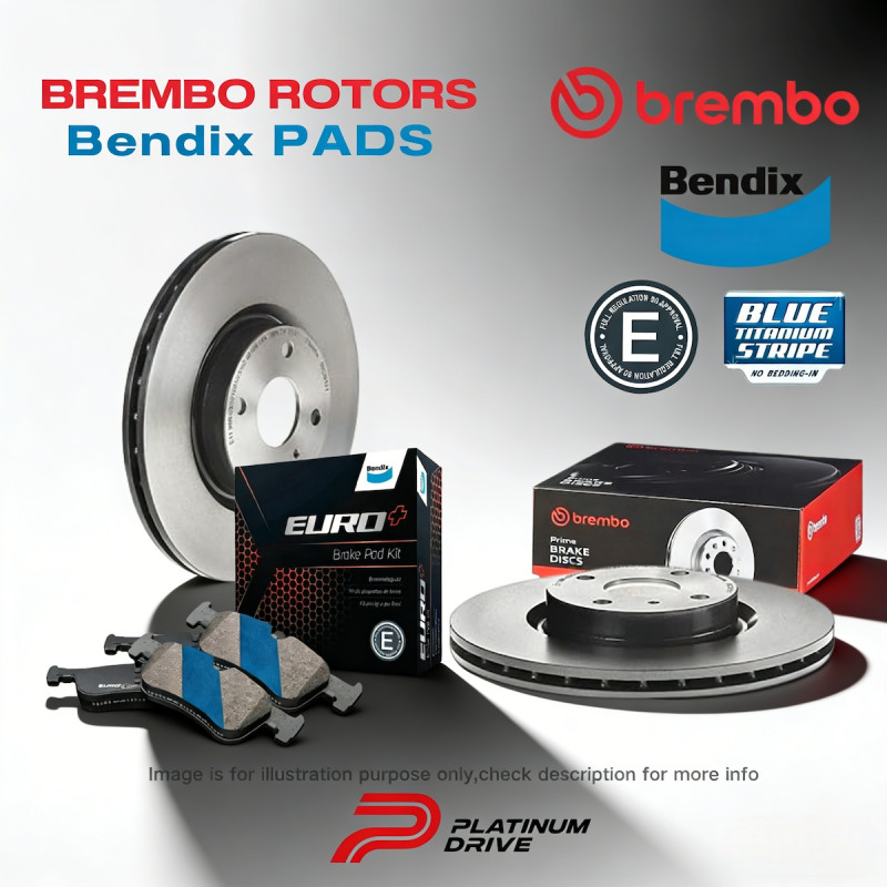 1 Pair Rear Brembo Disc Rotors+Bendix Brake Pads for VW Eos 1F7 1F8 07-14 272mm