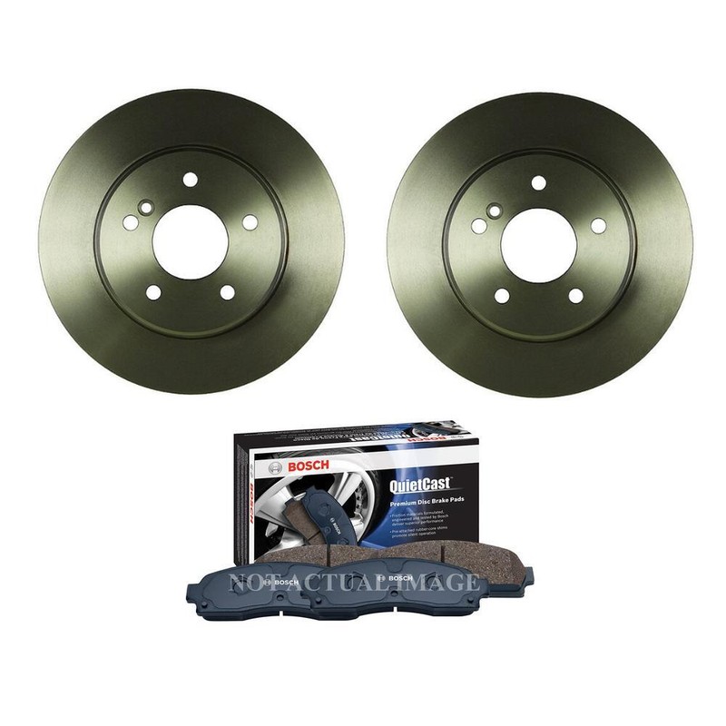 Bosch 2 Rear Solid Rotors 290mm & Ceramic Disc Brake Pads Kit For Mercedes-Benz
