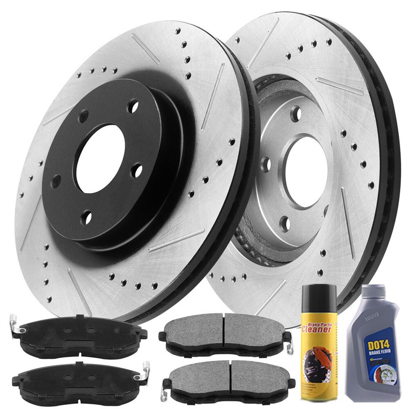 260mm Rear Black E coating Brake Rotors + Brake Pads for 2003-2007 Honda Accord gallery
