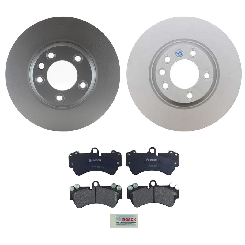 SHW Front Rotors Bosch Quietcast Semi-Met Disc Brake Pad Kit For Cayenne 05-06