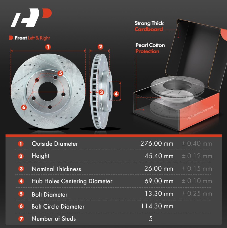 A-Premium Front & Rear Drilled Brake Rotors & Ceramic Pad for Mitsubishi Lancer gallery