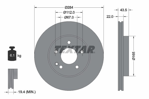 Textar 92059405 Brake Disc for Mercedes-Benz gallery