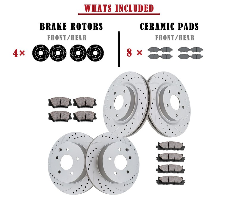 Front 320mm Rear 308mm Brake Rotors Pads Kit Fit for Nissan Maxima 2010-2018 gallery