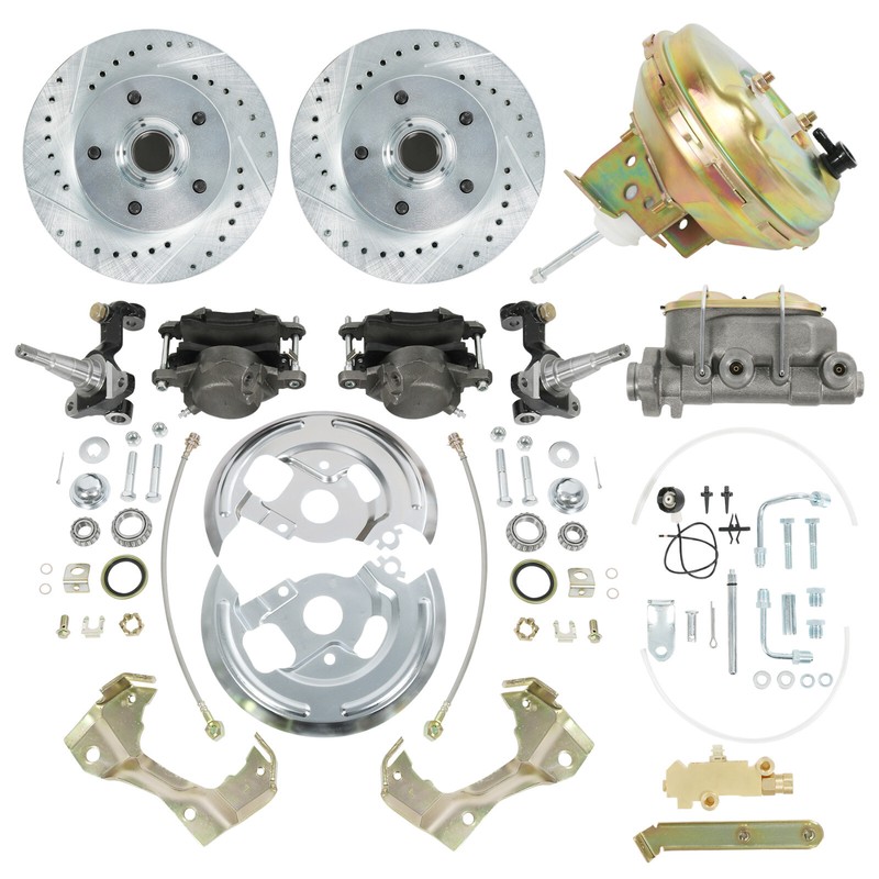 Body Disc Brake Conversion Kit Booster Drilled Rotors 9" For 1964-1972 GM A F X gallery