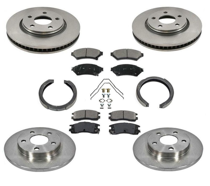 AP Brake Rotors Ceramic Brake Pads Shoes for Buick Allure Lacrosse V6 8pc 05-09
