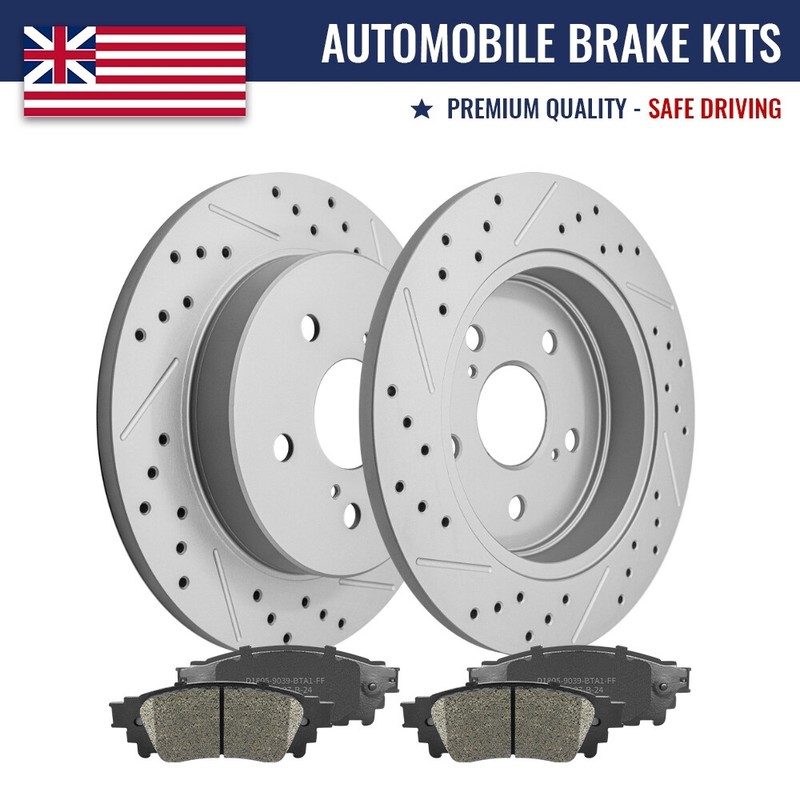 Rear Disc Brake Rotors and Ceramic Pads Kit For 2019 – 2023 Toyota RAV4