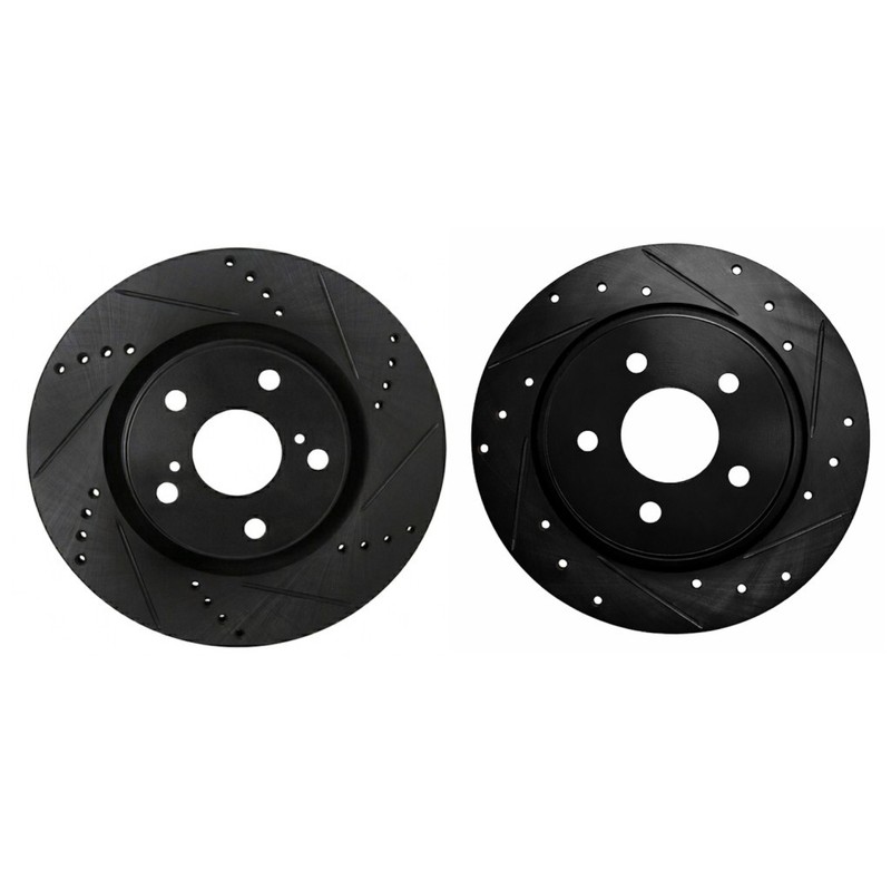 For Volvo S60 2019-2025 Rotor Set | Black | Drilled And Slotted Rotor Style gallery