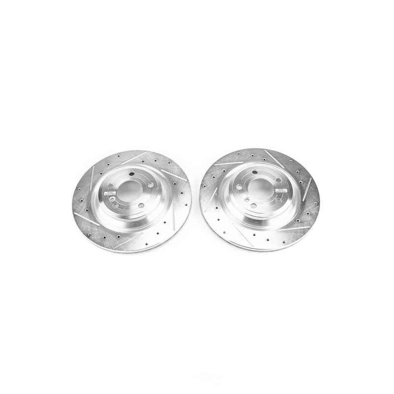Disc Brake Rotor Set-Rear Drilled, Slotted and Zinc Plated Brake Rotor Pair