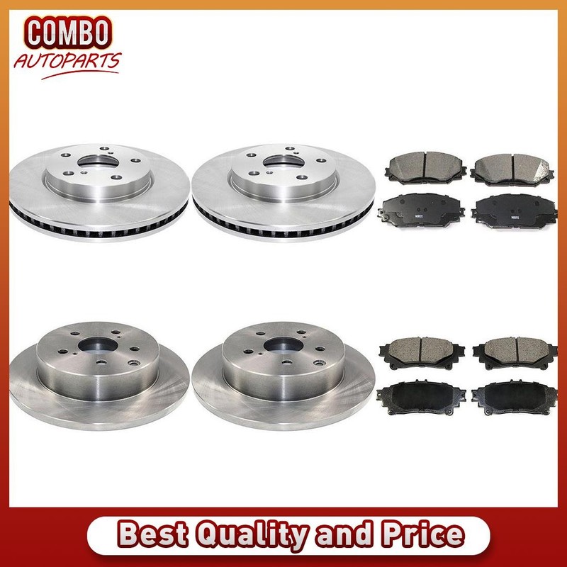 Front Rear Disc Brake Pad Set Disc Brake Rotor fits 2012-2017 Toyota Prius V