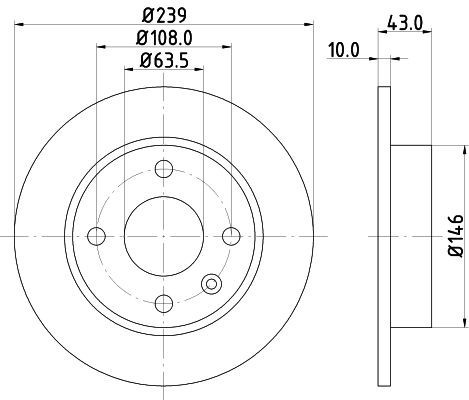 2X Mintex MDC578 Front Brake Discs 239mm Solid Fits Ford VW Escort Fiesta Logus