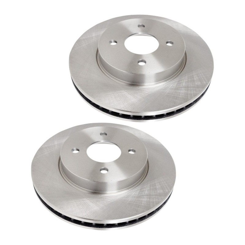 For Nissan Versa 2012-2019 Brake Disc Front Driver Passenger Side Pair Natural
